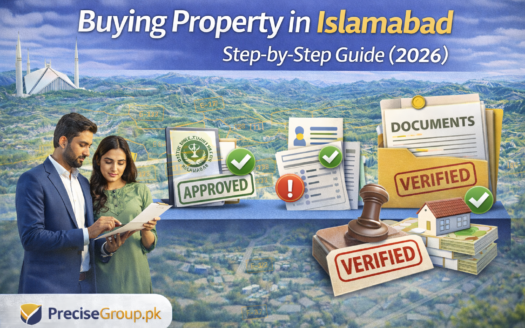 Buying property in Islamabad step-by-step guide showing legal verification and approval process (2026)