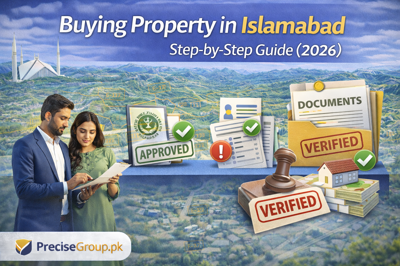 Buying property in Islamabad step-by-step guide showing legal verification and approval process (2026)