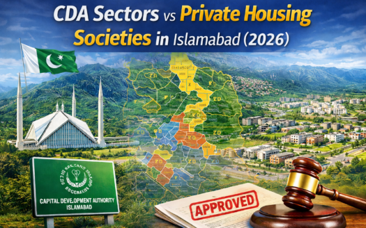 “CDA sectors vs private housing societies in Islamabad 2026 comparison for property investment”