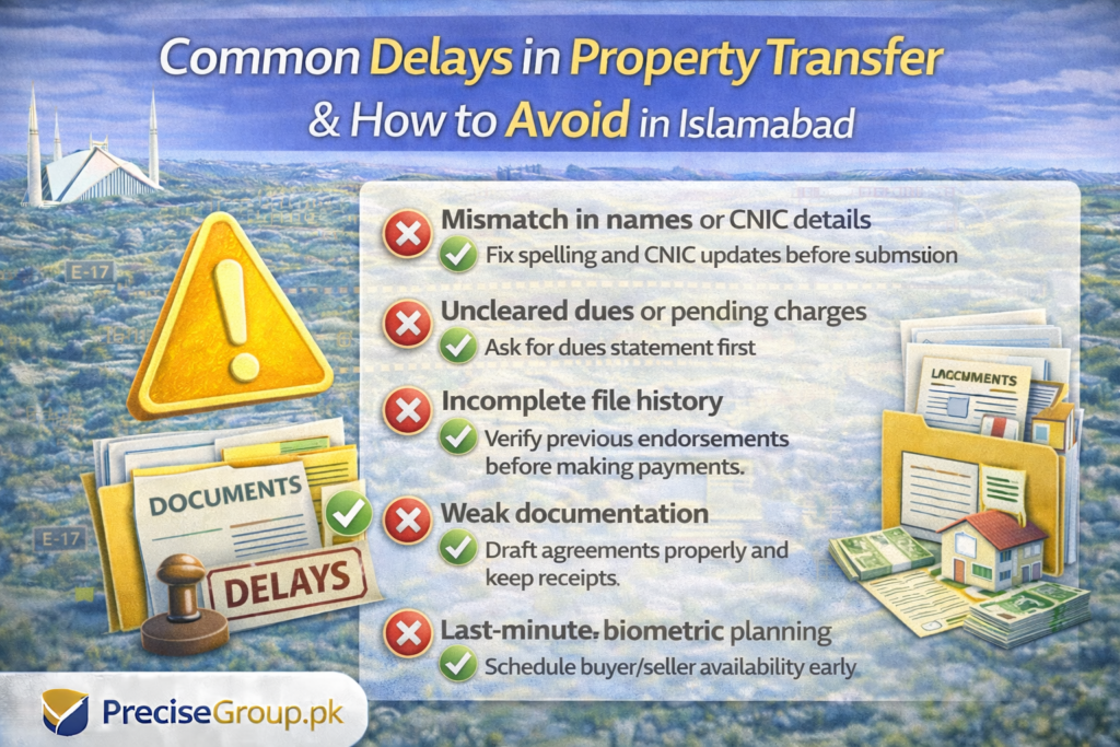 Common delays in property transfer process in Islamabad and how to avoid