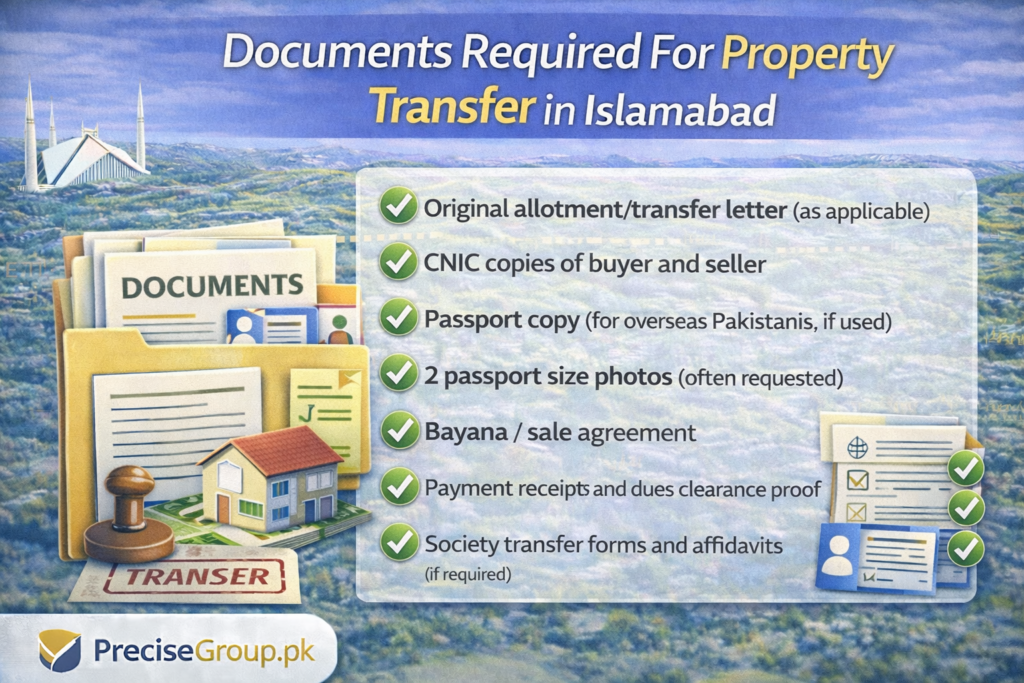 Property transfer process in Islamabad step-by-step flowchart (2026)